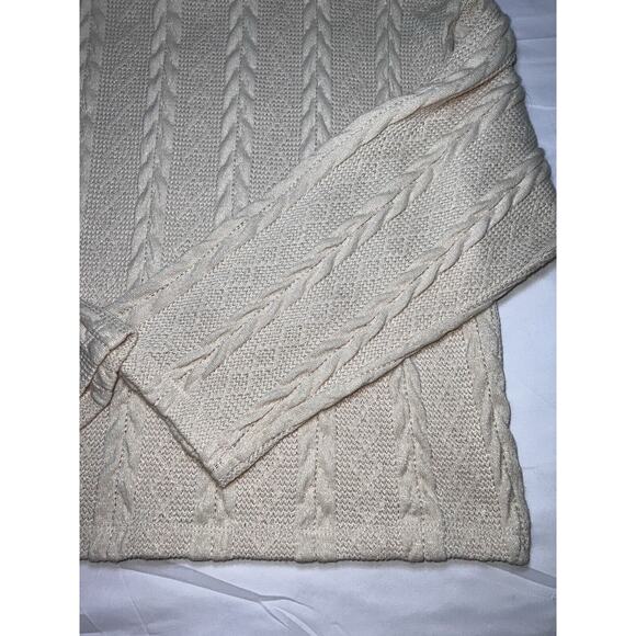 June & Hudson Sweater Womens Size 1 Beige Cable Knit Pullover Mock Neck Fall NWT - Picture 15 of 16